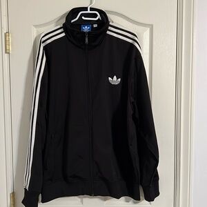 Adidas Black Track Jacket with White Stripes